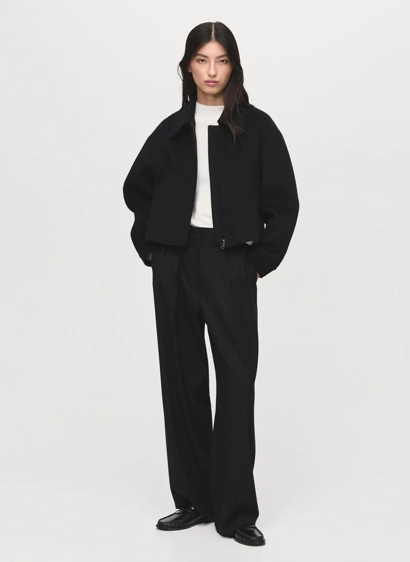 MANGO Wool bomber jacket