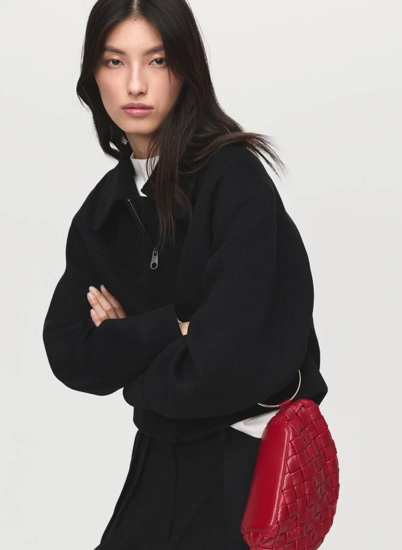 MANGO Wool bomber jacket