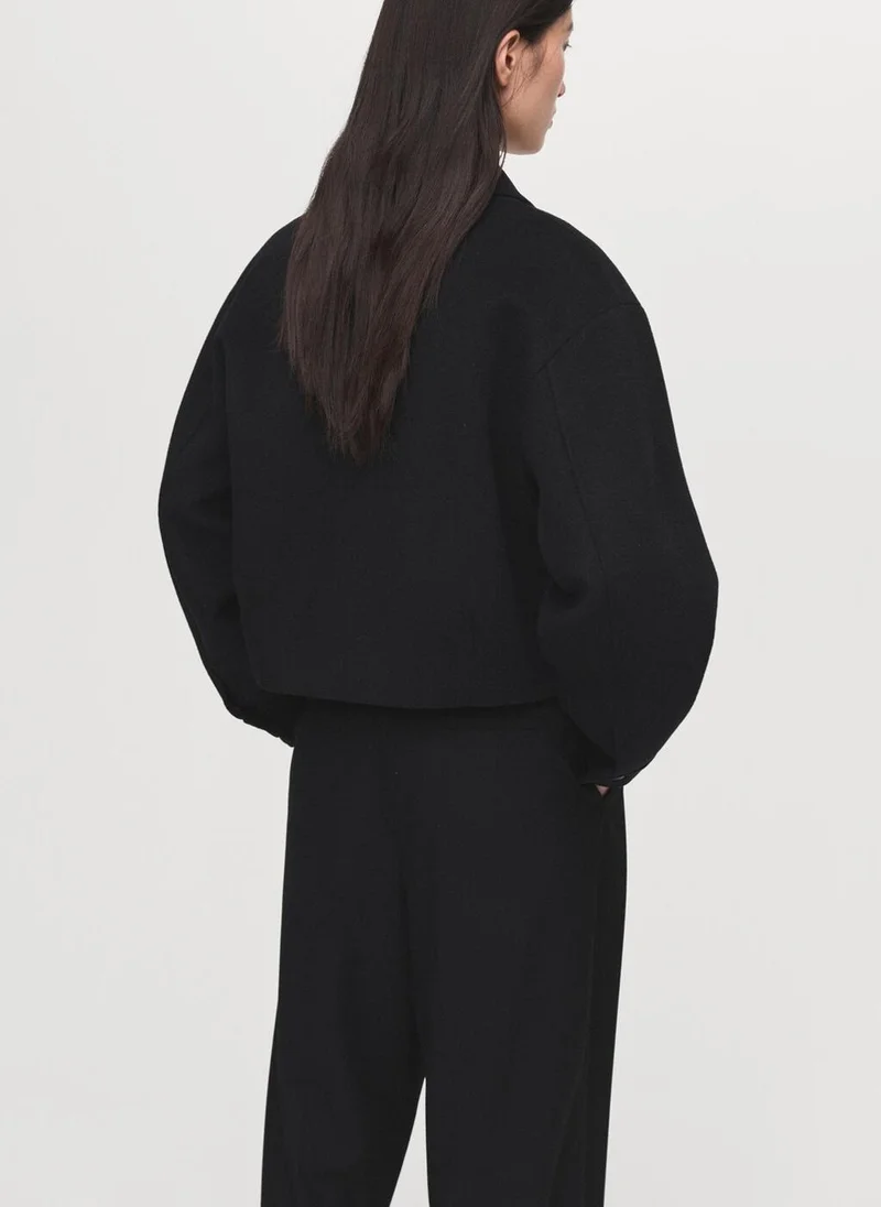 MANGO Wool bomber jacket