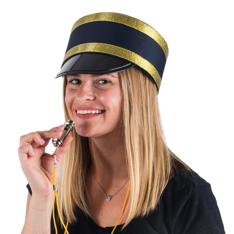 Tigerdoe Conductor Hat - Train Engineer Costume - Hat and Whistle - Costume Hats for Adults â€“ Railroad Party - 2 Pc Set - Image 3
