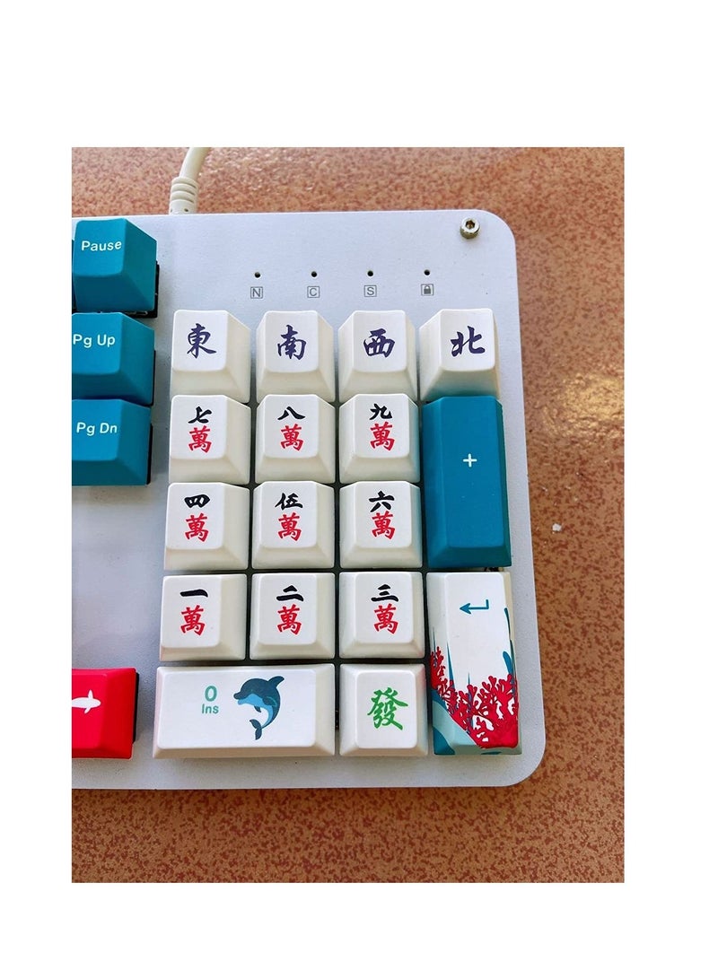 Captaintech PBT Keycaps 9 Keys Set, Chinese Mahjong Wan Words Keycaps, Dye-Sublimation PBT Keycaps, DIY keycaps OEM Keycaps for Gaming Mechanical Keyboard, Custom Keycaps for Numeric Keypad - Image 3