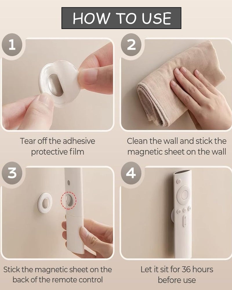 INOCEAN 16 PCS Magnetic Remote Holder, Strong Self Adhesive Remote Control Organizer, Space Saving Wall Mount for TV Fan Ac Remote Controls, Home Office Cable Management Solution - Image 3