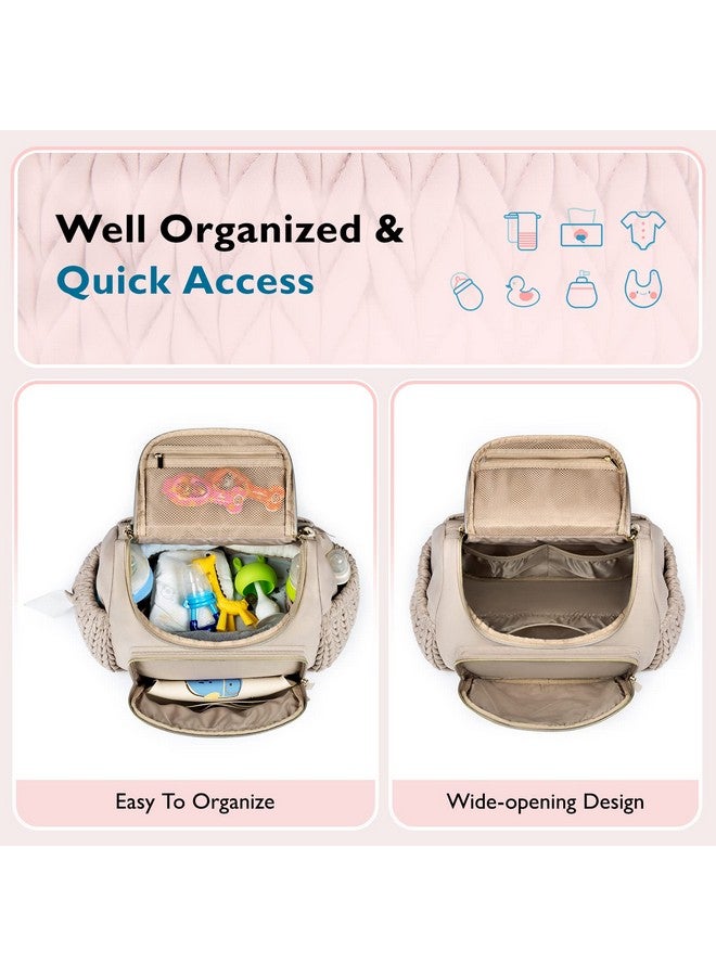 MOMMORE Diaper Bag Small Diaper Backpack Stylish Baby Backpacks Travel Mini Maternity Bags With Insulated Pockets, Changing Pad, Stroller Straps - Image 3