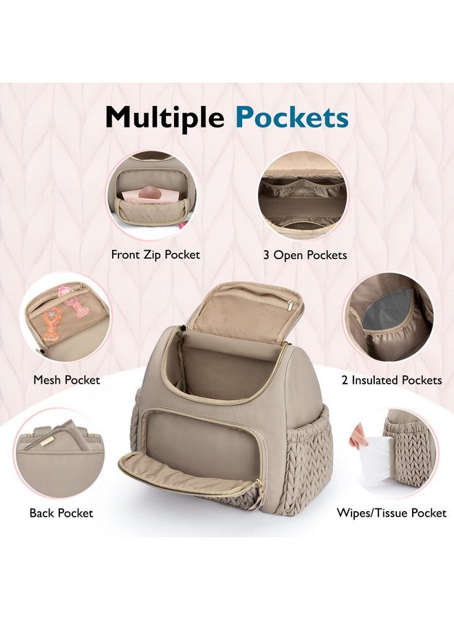 MOMMORE Diaper Bag Small Diaper Backpack Stylish Baby Backpacks Travel Mini Maternity Bags With Insulated Pockets, Changing Pad, Stroller Straps - Image 4
