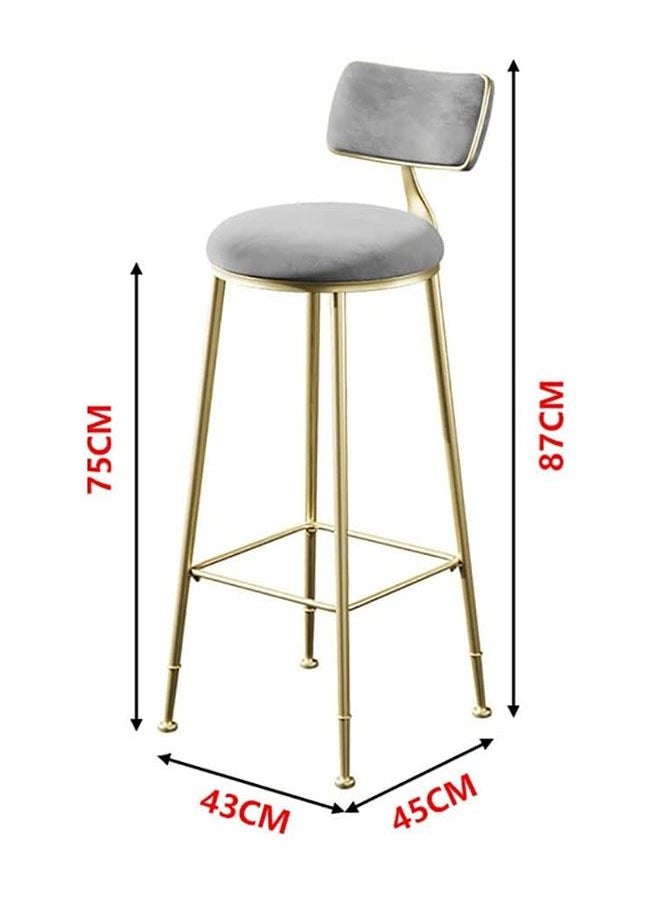 Generic Bar Stool, Chair Footrest High Stool with Backs, Upholstered Counter Height Stools Bar Chairs for Kitchen, Pub, Breakfast Stool, with Metal Legs  - Image 2