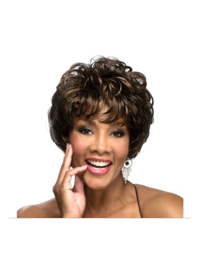 NIBEMINENT Short Curly Hair Wig Brown 31cm - Image 1