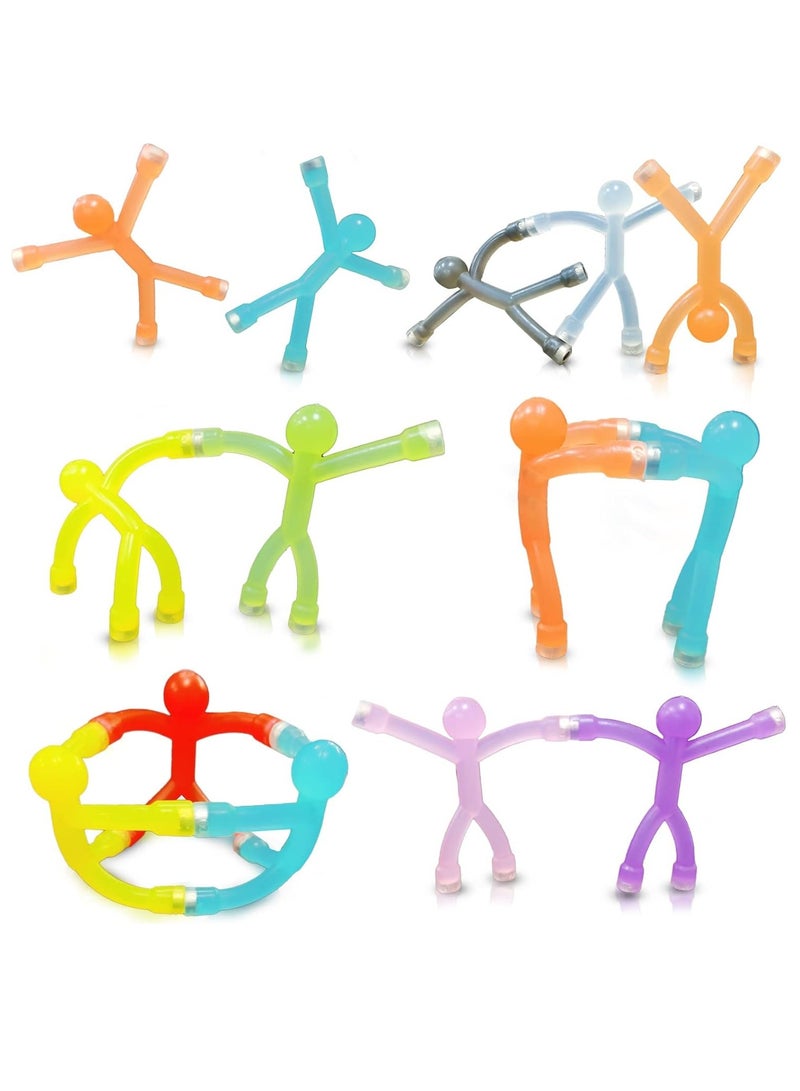 12 PCS Mini Man Flexible Fridge Magnets, Cute Rubber Magnets for Kids, Refrigerator Magnets for Toddlers 1-3, Magnetic Toys for Kids and Adults Office Fun Decor, Random Color - Image 1