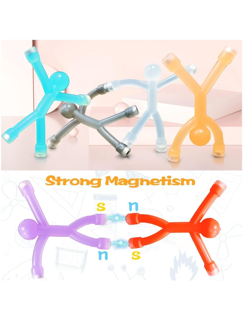 12 PCS Mini Man Flexible Fridge Magnets, Cute Rubber Magnets for Kids, Refrigerator Magnets for Toddlers 1-3, Magnetic Toys for Kids and Adults Office Fun Decor, Random Color - Image 2