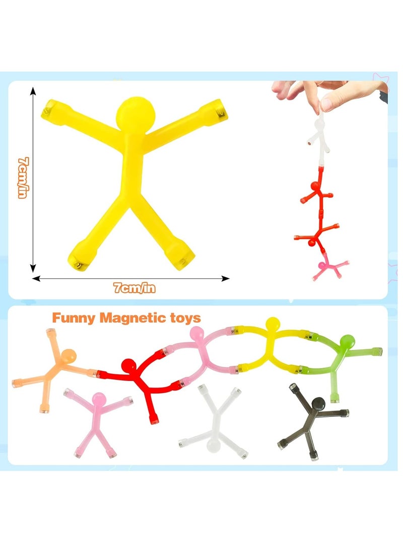 12 PCS Mini Man Flexible Fridge Magnets, Cute Rubber Magnets for Kids, Refrigerator Magnets for Toddlers 1-3, Magnetic Toys for Kids and Adults Office Fun Decor, Random Color - Image 3