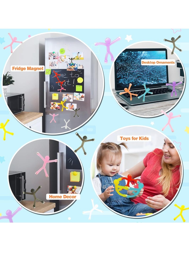 12 PCS Mini Man Flexible Fridge Magnets, Cute Rubber Magnets for Kids, Refrigerator Magnets for Toddlers 1-3, Magnetic Toys for Kids and Adults Office Fun Decor, Random Color - Image 4
