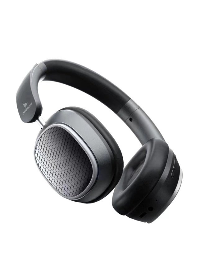 أريزون سماعة رأس لاسلكية أريزون AH-11 بتقنية إلغاء الضوضاء النشط | إلغاء الضوضاء النشط | مضخم صوت جهير عميق | سماعات بلوتوث | بطارية 400 مللي أمبير | شحن USB | أسود - Image 1