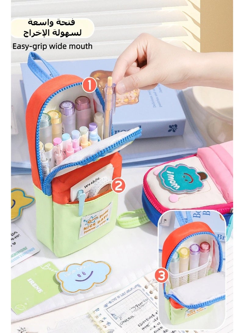 High-Quality Pencil Case, Two Compartment Pencil Bag, Large Pencil Pouch Stationery for School Supplies - Image 3