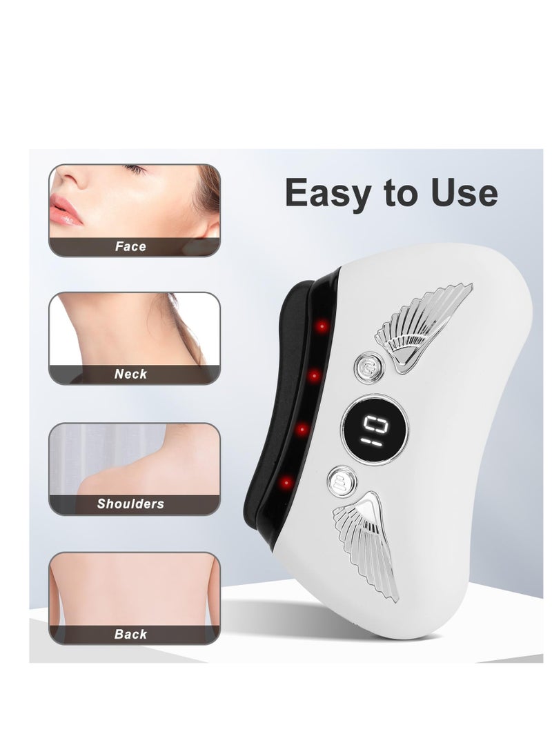 Excefore Upgraded Electric Face Massager, Face Device Gua Sha, Heat & Vibration Gua Sha Stone, Facial Lifting Machine for Face Neck Body Massage Anti-Wrinkle  - Image 5