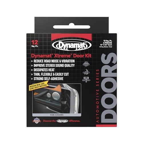 Dynamat Xtreme Sound Deadening Car Insulation Door Kit 10435 Pre Cut Noise Dampening Kit for 2 Standard Car Doors Easy Self Adhesive Install Made in USA 4 Sheets 12x36 Each 12 sq ft total