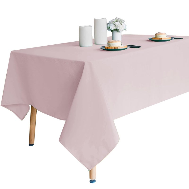 Obstal Obstal Dusty Pink Rectangle Table Cloth - Heavy Duty Water Resistance Polyester Tablecloth  Decorative Fabric Table Cover for Outdoor and Indoor Use  52x70 Inch  - Image 3