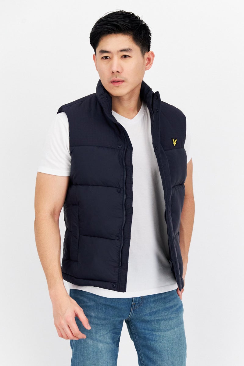 Lyle & Scott Men Brand Logo Quilted Jacket,Navy Blue - Image 1