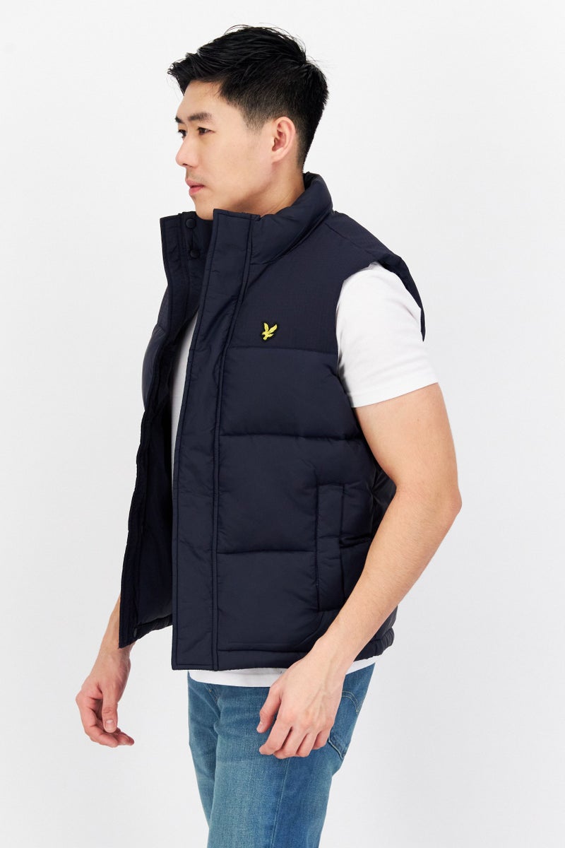 Lyle & Scott Men Brand Logo Quilted Jacket,Navy Blue - Image 2