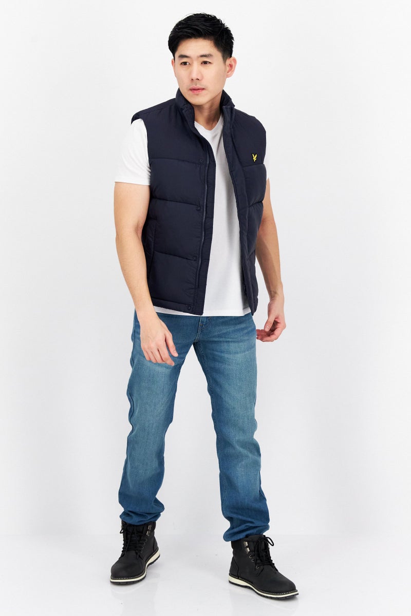 Lyle & Scott Men Brand Logo Quilted Jacket,Navy Blue - Image 4