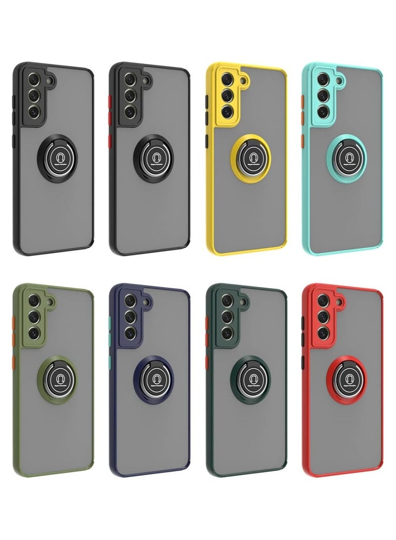 ELTRAZONE Galaxy S22 Plus , Clear Crystal Armor Defender Design Hybrid Protective Case Cover Ring Holder Kickstand - Image 3