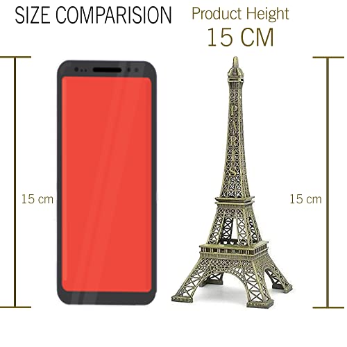 Lilone Metal Showpiece Paris For Home Decor | Eiffel Tower, Statue Of Liberty, Big Ben Tower, Home Decoration Items | Approx Size 15Cm, Orange - Image 5