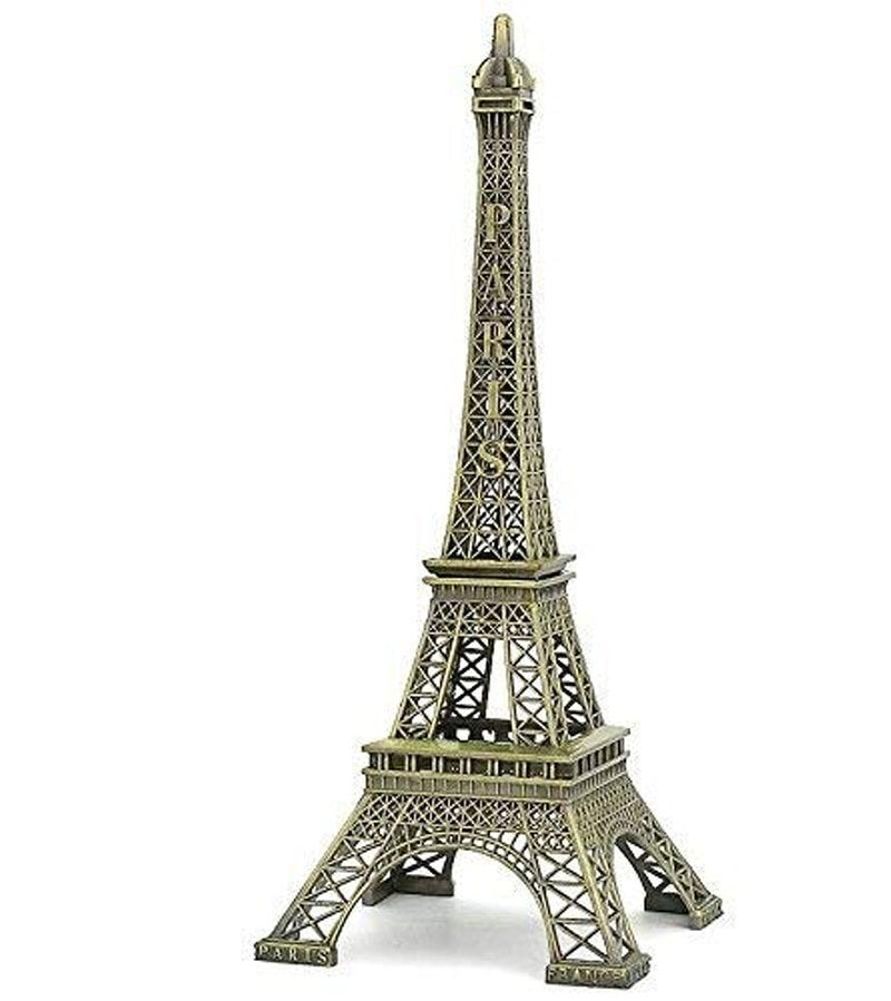 Lilone Metal Showpiece Paris For Home Decor | Eiffel Tower, Statue Of Liberty, Big Ben Tower, Home Decoration Items | Approx Size 15Cm, Orange - Image 2