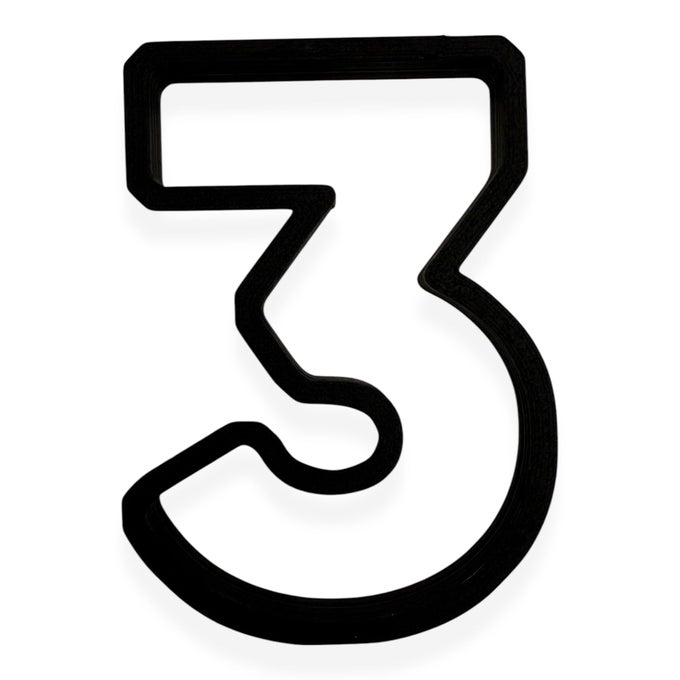 3 BLOCK NUMBERS COOKIE CUTTER WITH EASY TO PUSH DESIGN 35 INCH