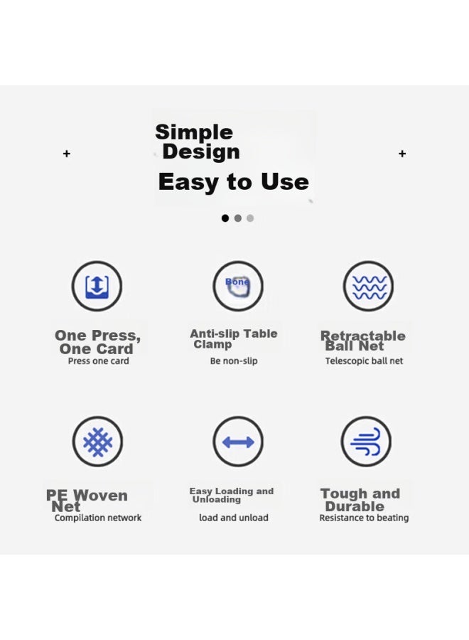 Nariele Peak Portable Retractable Table Tennis Net Stand, Indoor And Outdoor Table Tennis Table Net Frame, Blue And White - Image 2