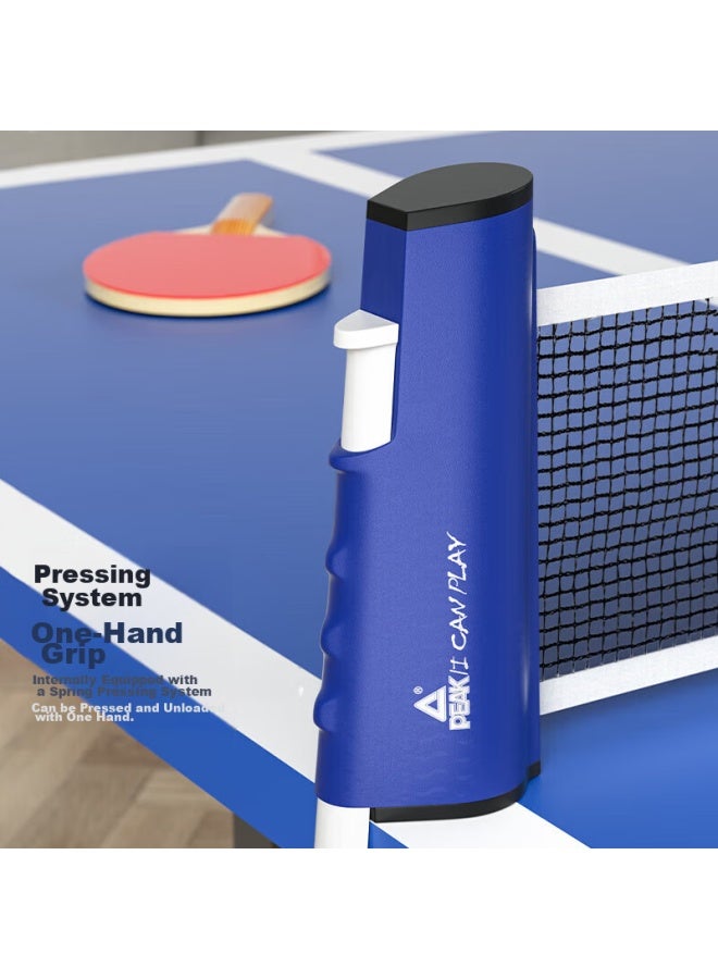 Nariele Peak Portable Retractable Table Tennis Net Stand, Indoor And Outdoor Table Tennis Table Net Frame, Blue And White - Image 4