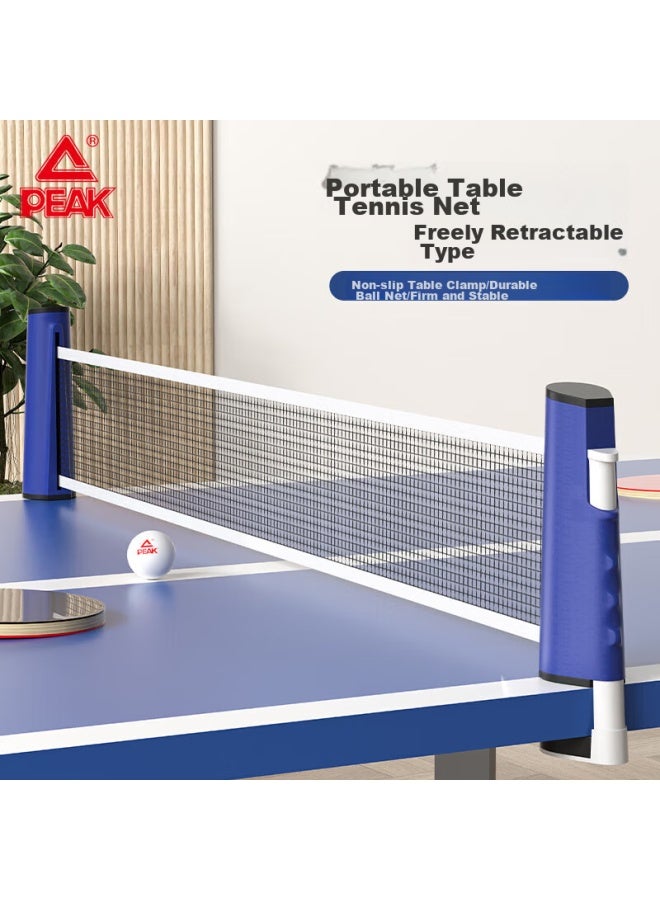 Nariele Peak Portable Retractable Table Tennis Net Stand, Indoor And Outdoor Table Tennis Table Net Frame, Blue And White - Image 1