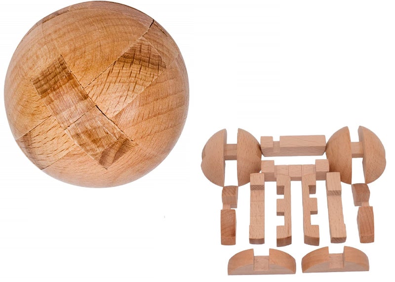 SHUYUE Handmade Wooden Puzzle Magic Ball Brain Teasers Toy Intelligence Game Sphere Puzzles For Adults - Image 2