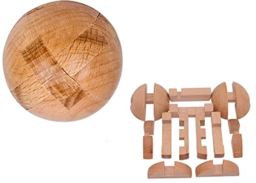 SHUYUE Handmade Wooden Puzzle Magic Ball Brain Teasers Toy Intelligence Game Sphere Puzzles For Adults - Image 1