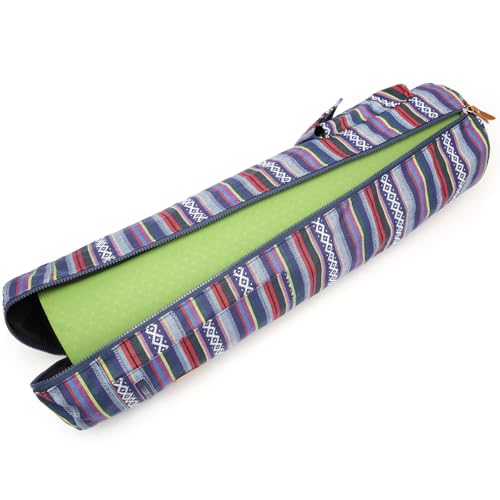 ELENTURE Canvas Yoga Mat Bag with Adjustable Strap & Pockets, Full-Zip Travel Gym Tote for Women & Men, Fits 1/4" & 1/3" Thick Mats, Lightweight Carrier for Yoga, Workout, Outdoor Use - Image 5