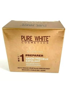 Pure White Cosmetics Gold Glowing Exfoliating Cleaning Softening Soap 150gm  - Image 2