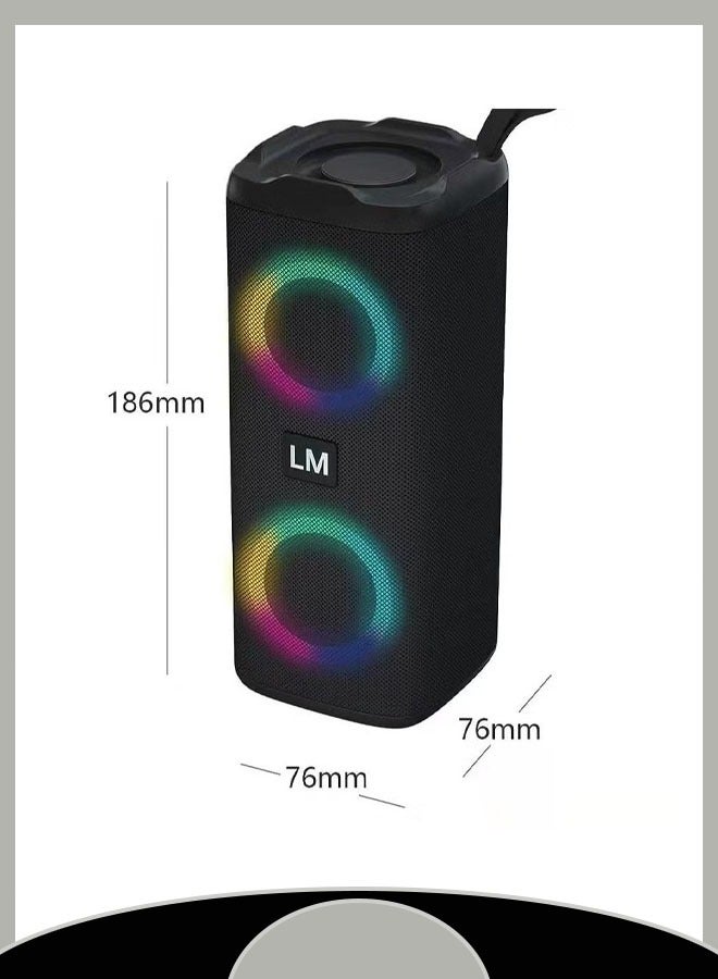 Bluetooth Speaker Home Portable Outdoor Gift Multifunctional Speaker Led Colorful Light Small Speaker Usb Port + Fast Charging Technology Noise Reduction(Blue) - Image 2