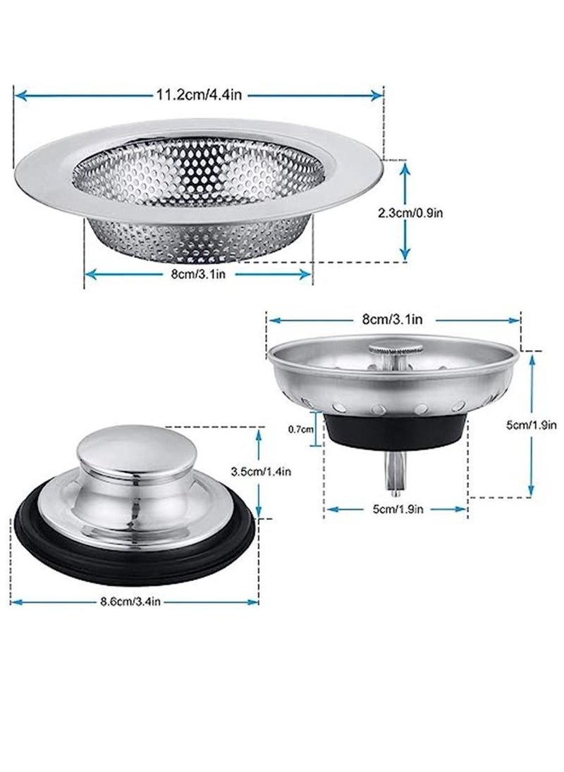 Generic 6 Pack of Kitchen Sink Stopper Strainer,Carry360 Anti-Clogging Stainless Steel Sink Disposal Stopper, Perforated Basket Drain Filter Sieve or Keep Water for Kitchen Sink Drain  - Image 3
