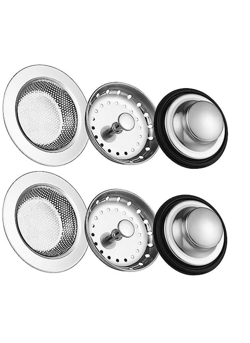 Generic 6 Pack of Kitchen Sink Stopper Strainer,Carry360 Anti-Clogging Stainless Steel Sink Disposal Stopper, Perforated Basket Drain Filter Sieve or Keep Water for Kitchen Sink Drain  - Image 1