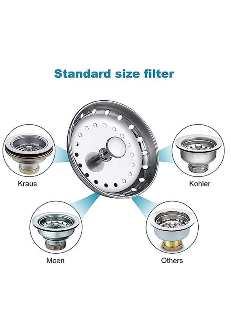 Generic 6 Pack of Kitchen Sink Stopper Strainer,Carry360 Anti-Clogging Stainless Steel Sink Disposal Stopper, Perforated Basket Drain Filter Sieve or Keep Water for Kitchen Sink Drain  - Image 2