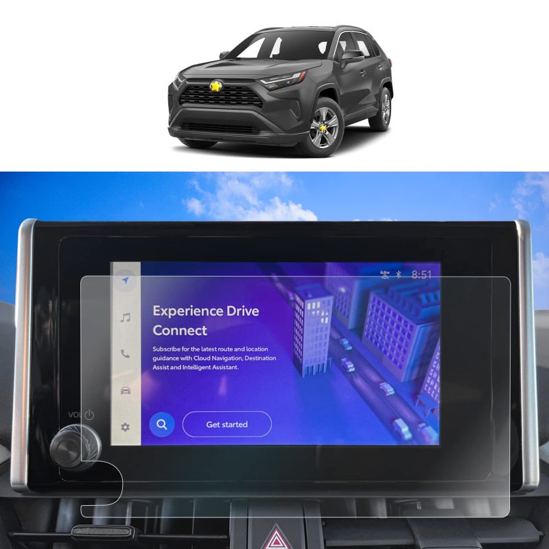 SKTU حماية شاشة SKTU 2 قطع لسيارة RAV4 2023 2024 2025 لحماية شاشة تويوتا RAV4/RAV4 هايبرد 8 إنش نظام الملاحة 2024 2025 ملحقات RAV4 [شفافة للغاية مضادة للخدش والوهج] - Image 1