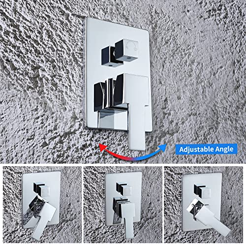 SKOWLL Shower Valve Kit 2 Way Bathroom Mixer Kit Wall Mount Shower Control Valve Single Handle with 2 Function cUPC Pressure Balance Kit, Polished Chrome - Image 4
