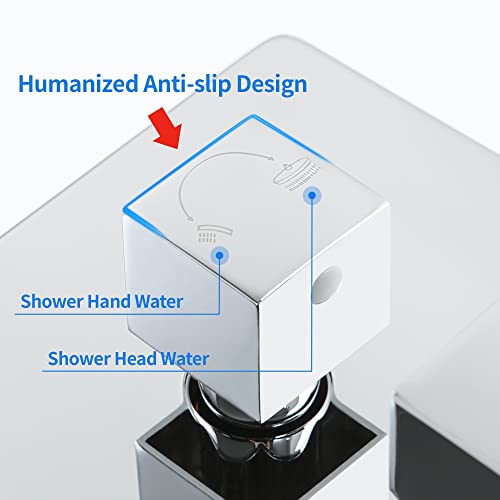 SKOWLL Shower Valve Kit 2 Way Bathroom Mixer Kit Wall Mount Shower Control Valve Single Handle with 2 Function cUPC Pressure Balance Kit, Polished Chrome - Image 3