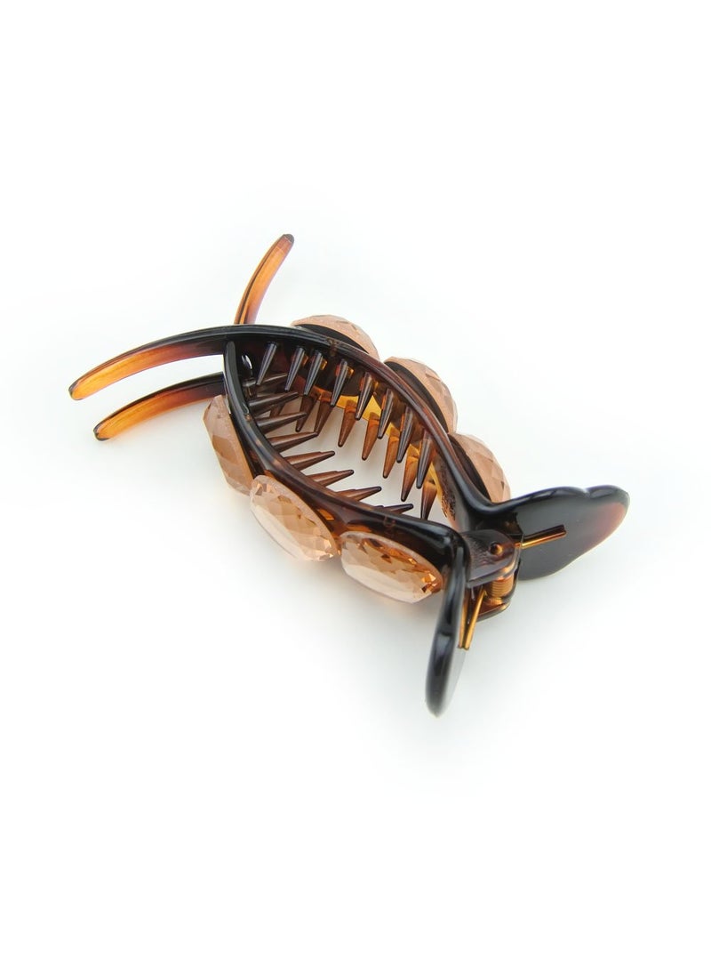 Meilliwish Sparkling Beautiful Hair Claw Clip for Women 1 PCSD72Brown 