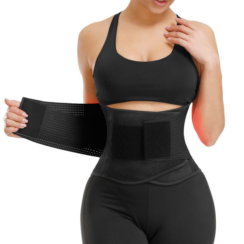 VENUZOR Waist Trainer Belt for Women - Waist Cincher Trimmer - Slimming Body Shaper Belt - Sport Girdle Belt (UP Graded)(Black,S) - Image 1