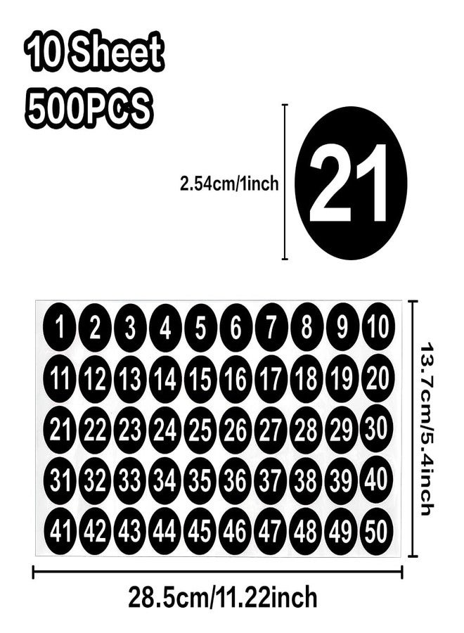 ldyllicStyle Number Stickers, Consecutive Number Stickers 1-50, 10 Sheets Round Numbers Labels, Black Small Number Sticker Vinyl Numbers Decals for Office, Classroom, Storage, Inventory, Indoor, Outdoor, 1 inch - Image 2