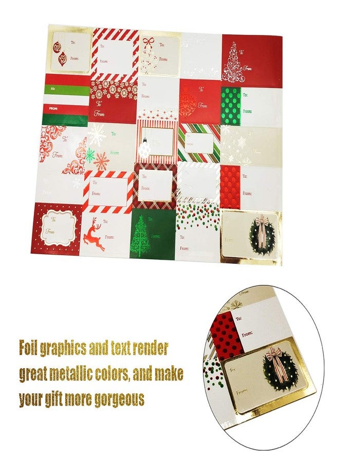 WesGen Christmas Sticker Labels,Self Adhesive Gift Stickers Holiday Gift Name Decals for Present/Wrapping Paper Decorations (100 Count) - Image 3