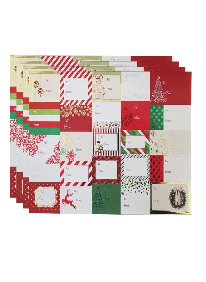 WesGen Christmas Sticker Labels,Self Adhesive Gift Stickers Holiday Gift Name Decals for Present/Wrapping Paper Decorations (100 Count) - Image 1