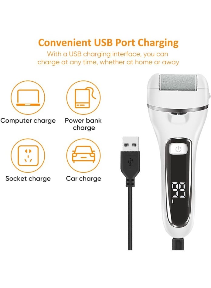 Quantum Electric Callus Remover for Feet | Rechargeable Foot File, Electric Foot Scrubber | 18 Piece Pedicure kit for Cracked Heels & Dead Skin with 3 Roller Heads - Image 2