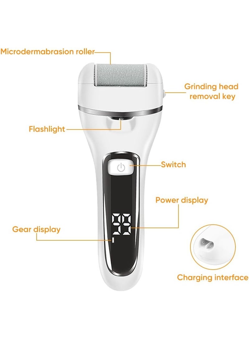 Quantum Electric Callus Remover for Feet | Rechargeable Foot File, Electric Foot Scrubber | 18 Piece Pedicure kit for Cracked Heels & Dead Skin with 3 Roller Heads - Image 3