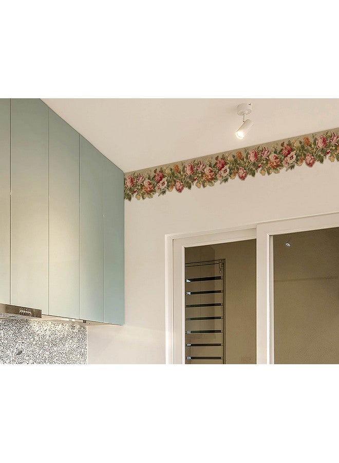WallDesign Classic Vintage Flower & Butterfly Wallpaper Edge Self-Adhesive Border Skirting for Kitchen, Room, Door, Mirror Side, Floor, Ceiling - 5.25 Inch Width x 10 Feet Length - Image 5