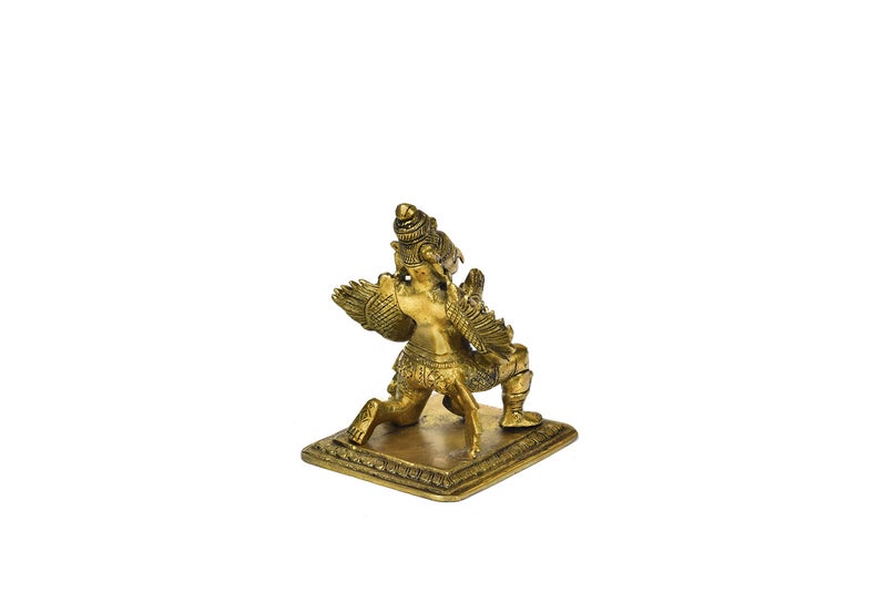 The Advitya Brass Garuda Sitting On Base (Height - 4.8 inch, Width - 4.3 inch, Weight - 1092gm) - Image 3