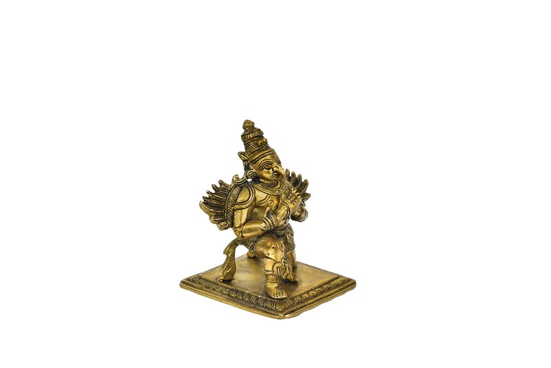 The Advitya Brass Garuda Sitting On Base (Height - 4.8 inch, Width - 4.3 inch, Weight - 1092gm) - Image 2
